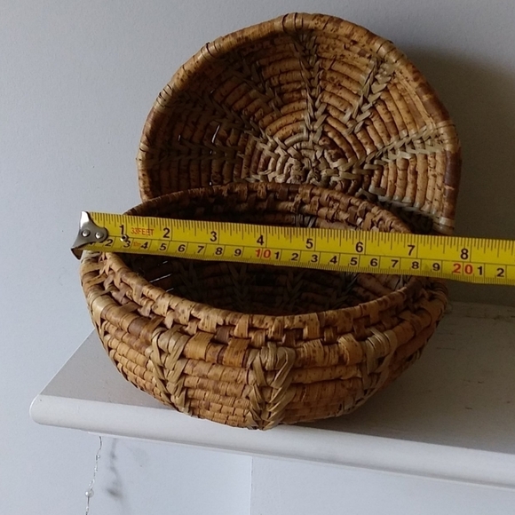 Woven basket with lid fruit boho farmhouse‎ style - Picture 7 of 11
